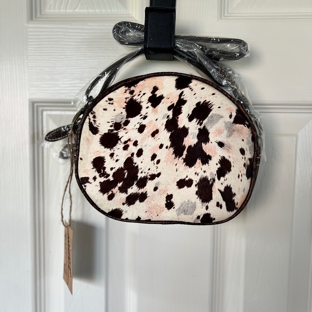 Tony Lama Hair On Canteen Crossbody Purse